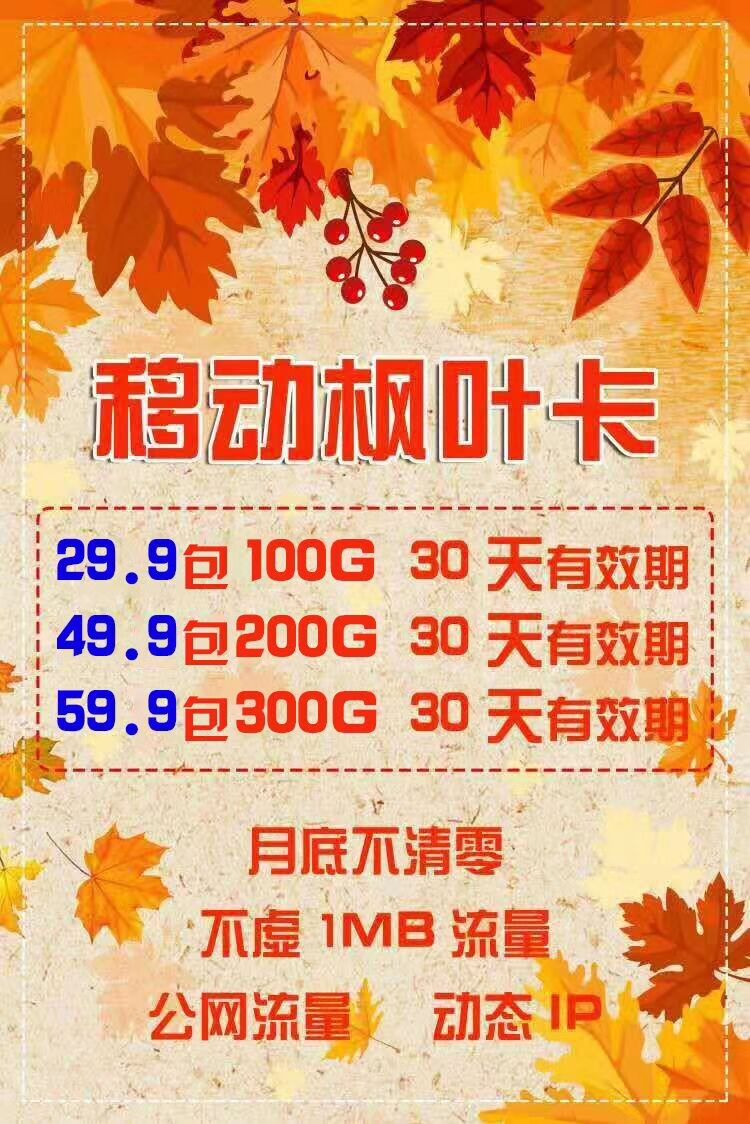 19.9包100G售价可自定义，百张起-卡稳定+售后好