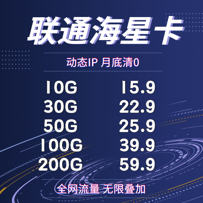 【景速物联】联通海星5G卡 低虚值 不做限速 诚招一级代理 25张起 一件代发